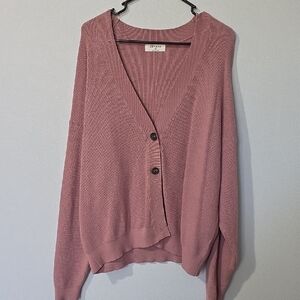 Zenana Outfitters Dusty Pink Button-Front Cardigan